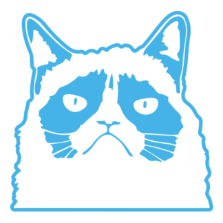 Grumpy Cat Decal (Baby Blue)